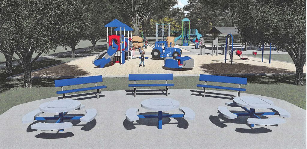 Old Trolley Line Park playground rendering